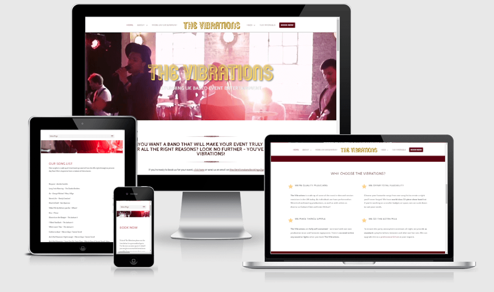The Vibrations - Endeavour Design Web Design Portfolio