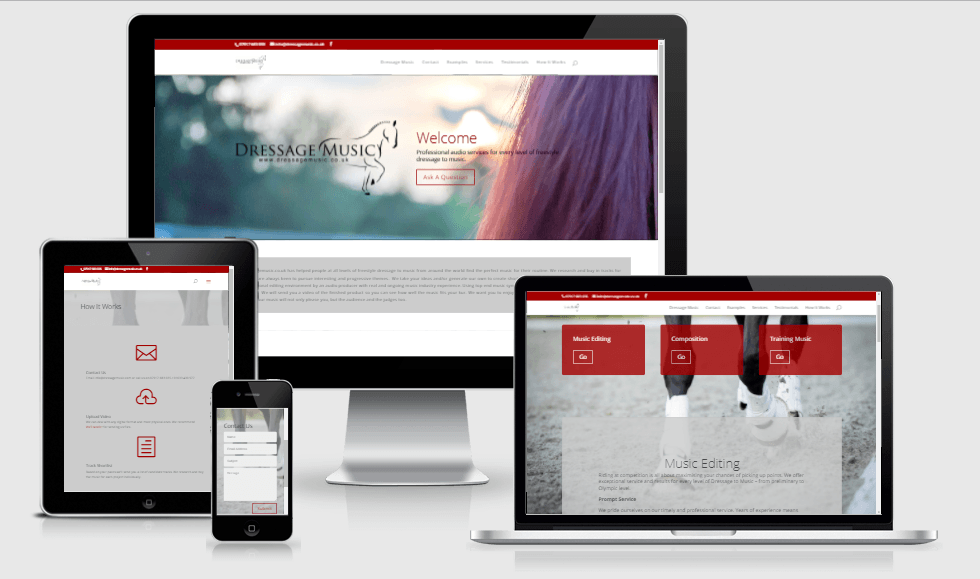 Dressage Music - Endeavour Design Web Design Portfolio